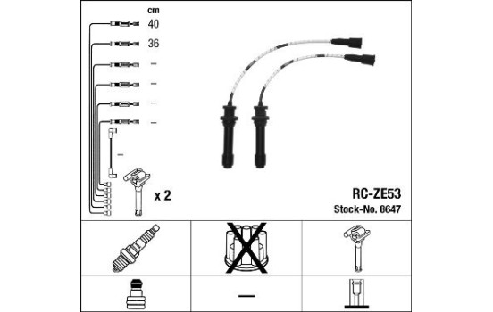 Ignition Cable Kit RC-ZE53 NGK