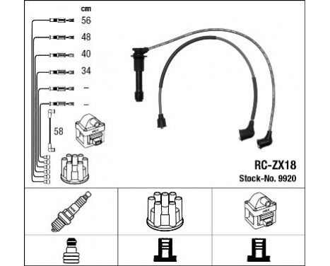 Ignition Cable Kit RC-ZX18 NGK