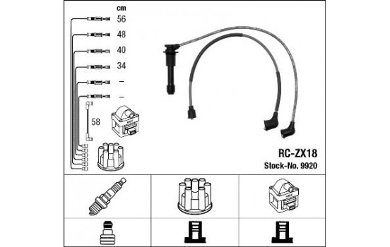 Ignition Cable Kit RC-ZX18 NGK