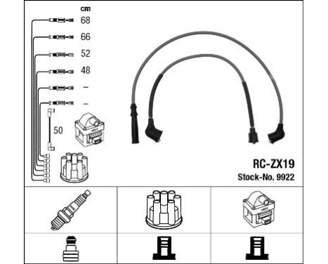 Ignition Cable Kit RC-ZX19 NGK