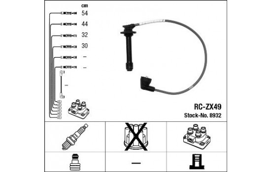 Ignition Cable Kit RC-ZX49 NGK