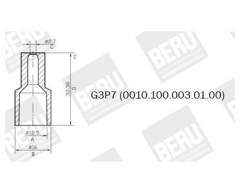 Protective Cap, distributor plug G3P7 Beru, Image 2