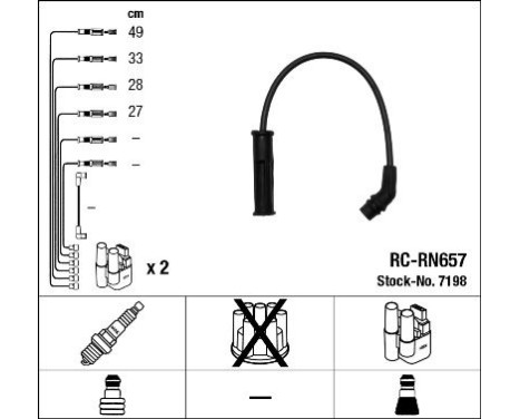 Spark plug cable set RC-RN657 NGK