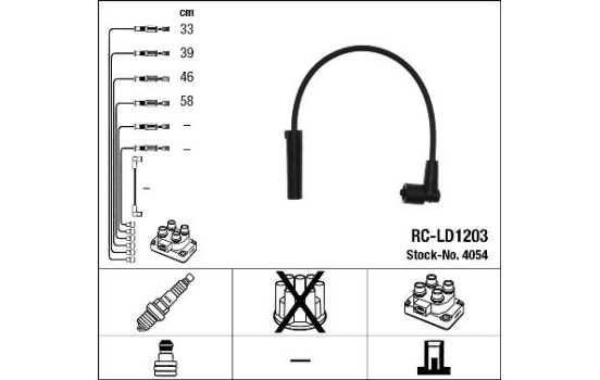 Spark plug wire set RC-LD1203 NGK