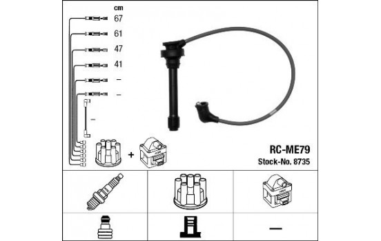 Spark plug wire set RC-ME79 NGK