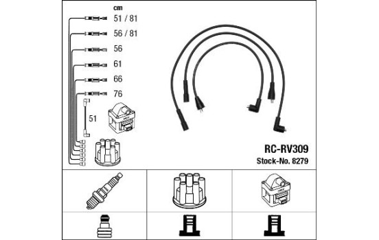 Spark plug wire set RC-RV309 NGK