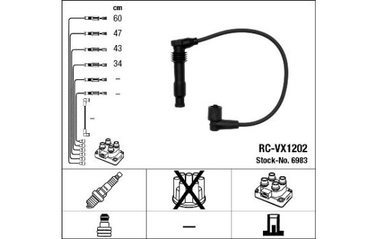 Spark plug wire set RC-VX1202 NGK