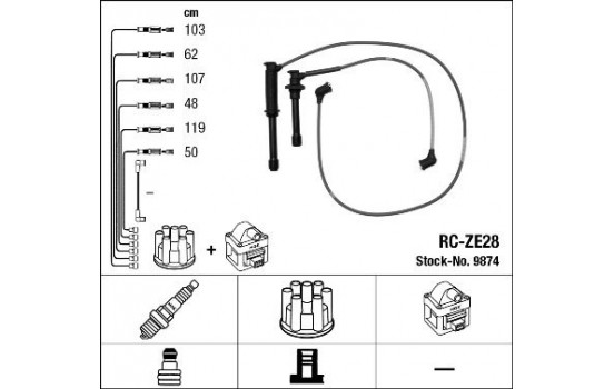 Spark plug wire set RC-ZE28 NGK