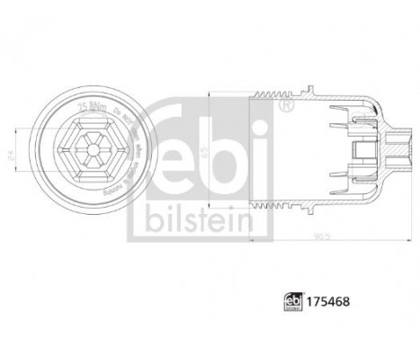 Cap, oil filter housing febi Plus