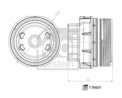 Cap, oil filter housing febi Plus