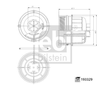 Cover, oil filter housing febi Plus