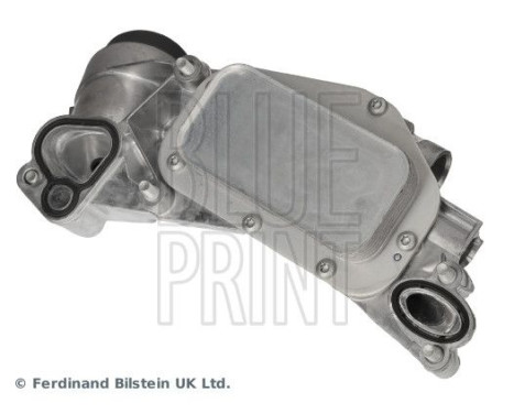 Oil filter housing with oil filter and oil cooler
