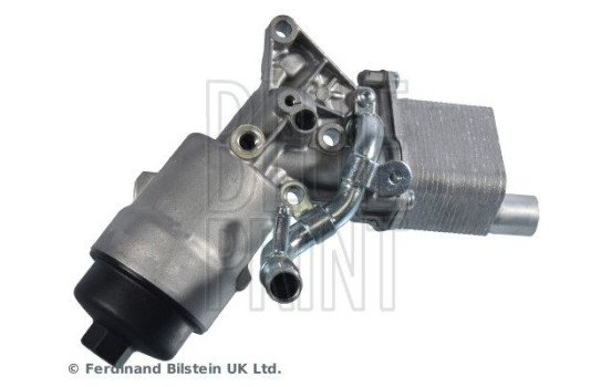 Oil filter housing with oil filter and oil cooler