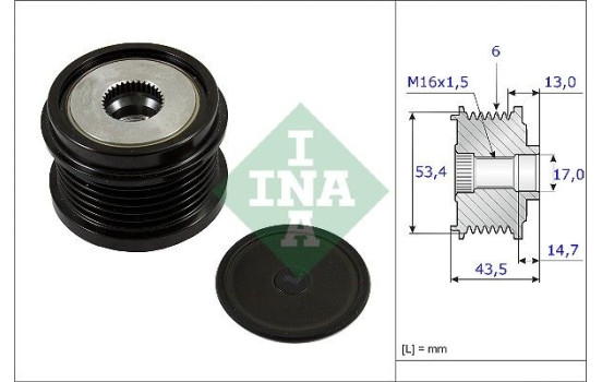 Alternator freewheel 535 0237 10 Ina