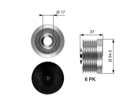 Alternator Freewheel Clutch DriveAlign® OAP7034 Gates