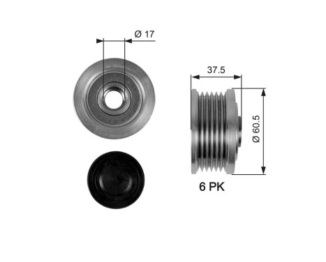 Alternator Freewheel Clutch DriveAlign® OAP7048 Gates