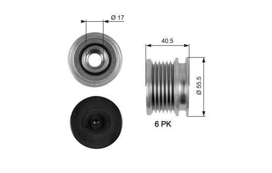 Alternator Freewheel Clutch DriveAlign® OAP7060 Gates