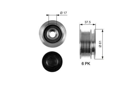 Alternator Freewheel Clutch DriveAlign® OAP7072 Gates