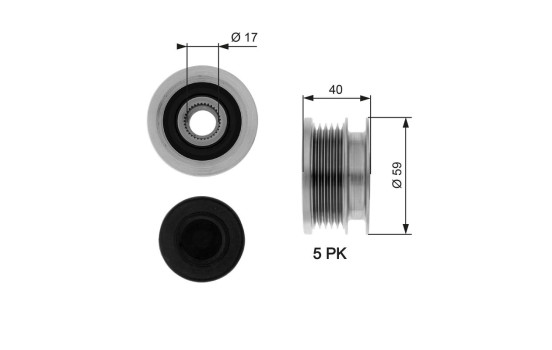 Alternator Freewheel Clutch DriveAlign® OAP7074 Gates