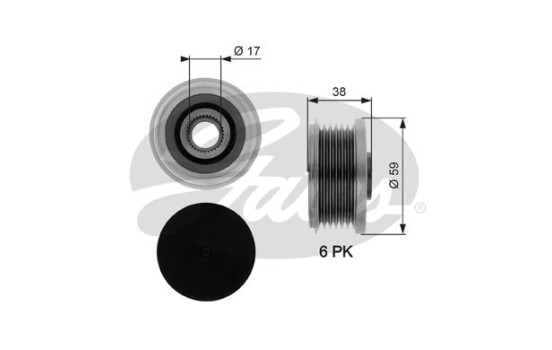 Alternator Freewheel Clutch DriveAlign® OAP7282 Gates