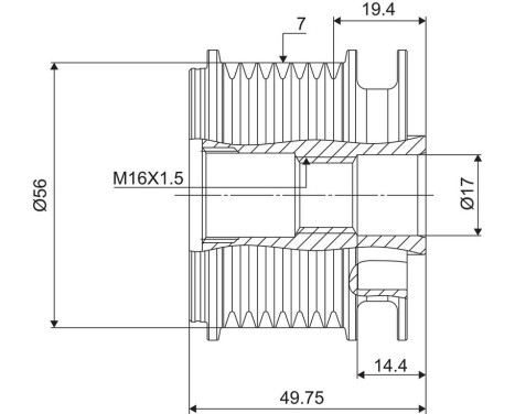 Alternator Freewheel Clutch NEW PART, Image 3