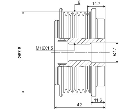 Alternator Freewheel Clutch NEW PART, Image 3
