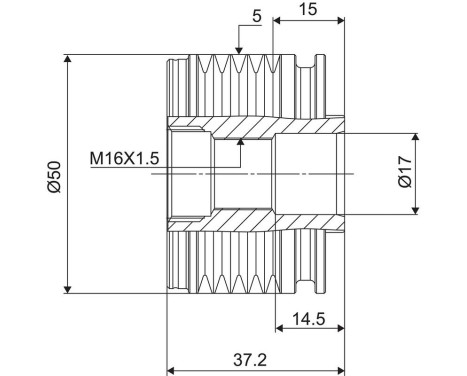 Alternator Freewheel Clutch, Image 3