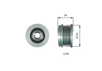 Alternator freewheel OAP7220 Gates