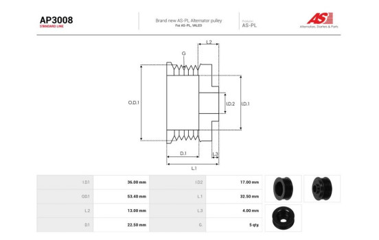 Belt pulley, alternator, Image 4