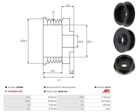 Belt pulley, alternator, Image 4