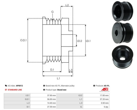 Belt pulley, alternator, Image 4