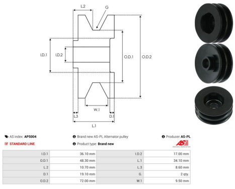 Belt pulley, alternator, Image 4