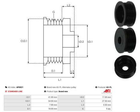 Belt pulley, alternator, Image 4