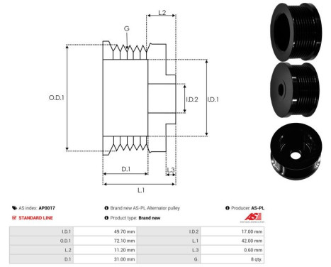 Belt pulley, alternator, Image 4