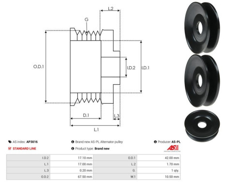 Belt pulley, alternator, Image 5