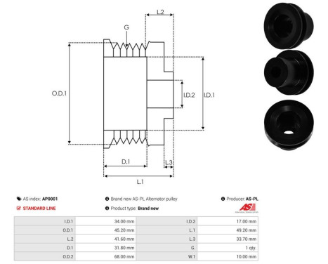 Belt pulley, alternator, Image 5