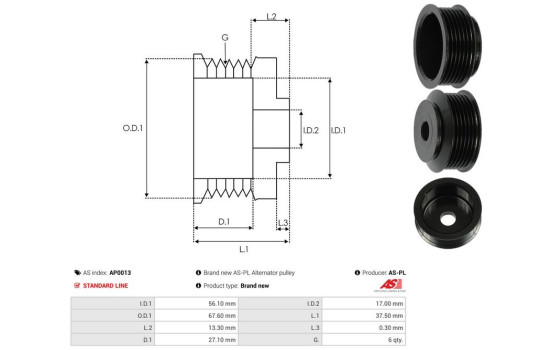 Belt pulley, alternator, Image 4