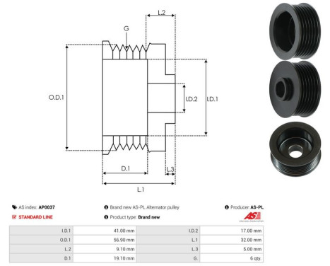 Belt pulley, alternator, Image 4