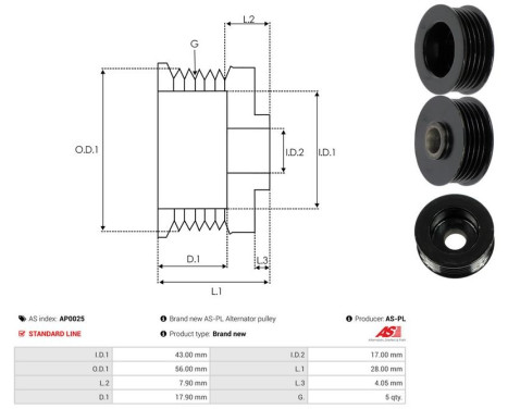 Belt pulley, alternator, Image 4