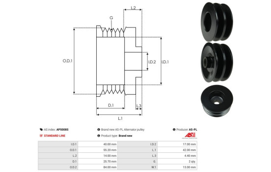 Belt pulley, alternator, Image 5