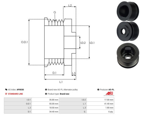 Belt pulley, alternator, Image 4