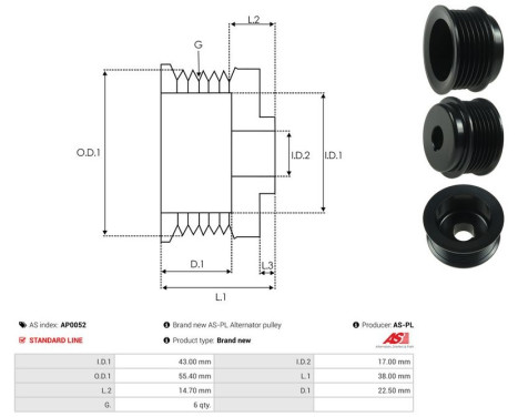 Belt pulley, alternator, Image 4