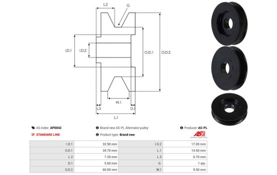 Belt pulley, alternator, Image 4