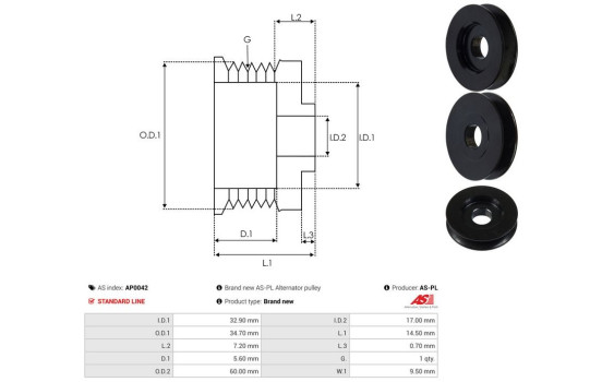 Belt pulley, alternator, Image 5