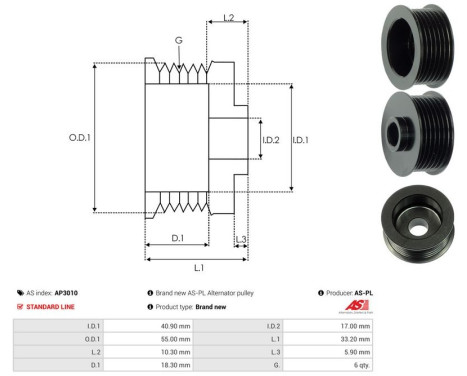 Belt pulley, alternator, Image 4