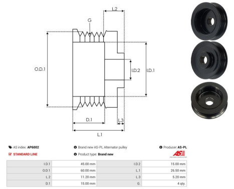 Belt pulley, alternator, Image 4