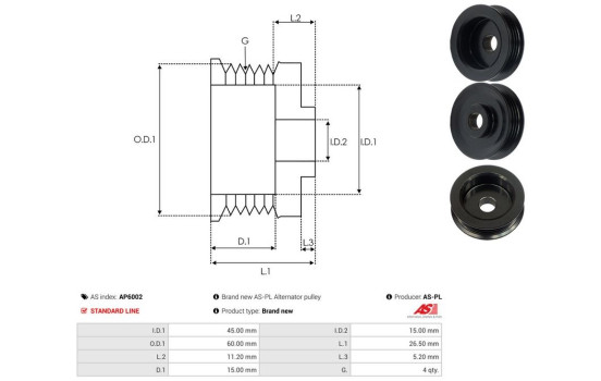 Belt pulley, alternator, Image 4