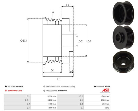 Belt pulley, alternator, Image 4