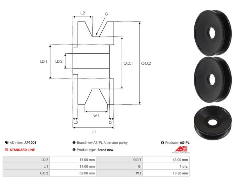 Belt pulley, alternator, Image 4