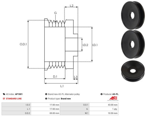 Belt pulley, alternator, Image 5
